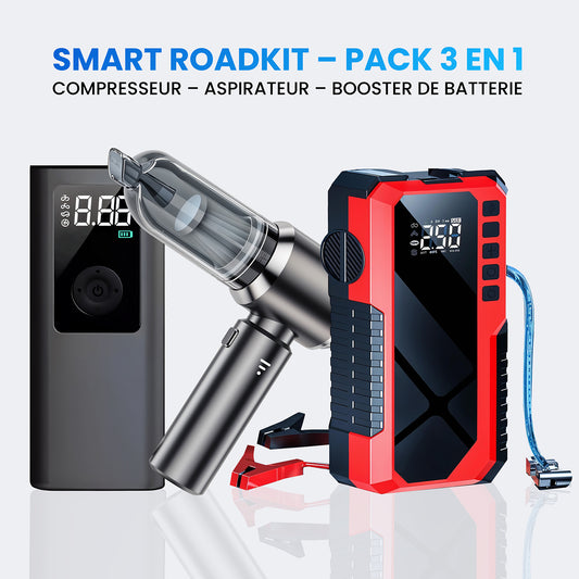 Pack 3-en-1 Auto Essentiel – Booster, Aspirateur & Compresseur